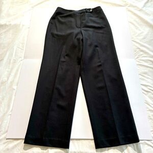 Talbots Straight Leg Wool Trousers Stretch Wool Black Size 8